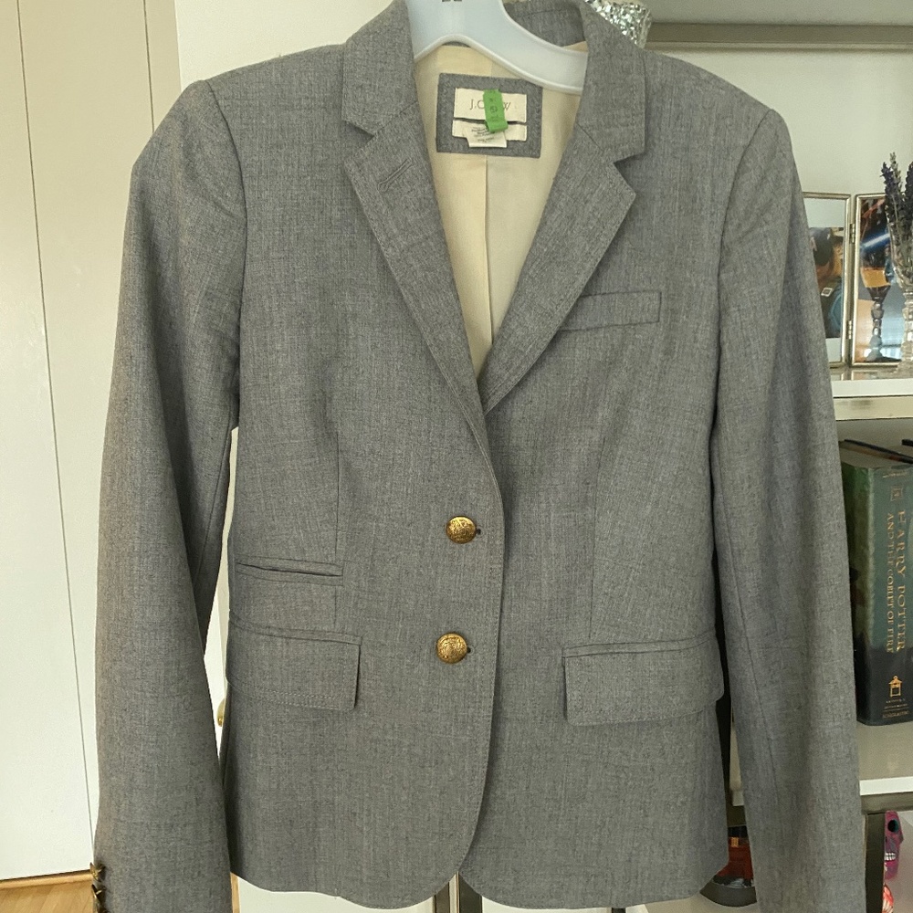 J Crew Gray Wool Blazer Size 2